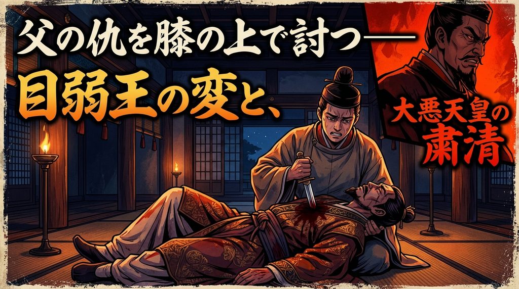 「父の仇を膝の上で討つ」のイメージ（AI生成イラスト）